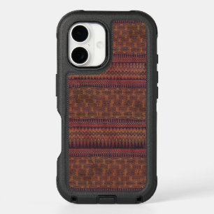 Thailand ikat brown red fabric pattern  iPhone 16 case