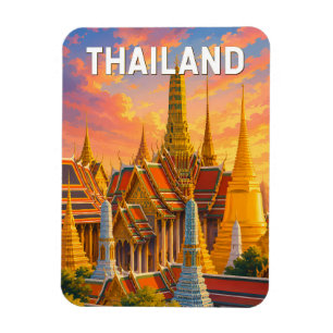 Thailand Illustration Travel Art Vintage Magnet
