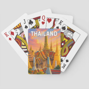 Thailand Illustration Travel Art Vintage Poker Cards