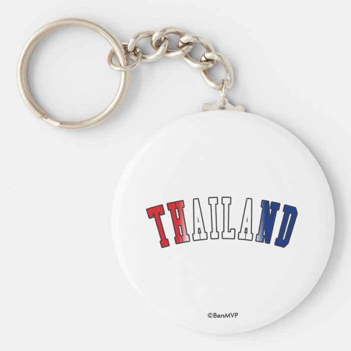 Thailand in National Flag Colors Key Chain