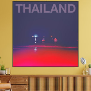 Thailand Koh Tao Beach at Night Canvas Print