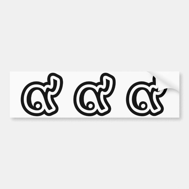 Thailand Lucky Number 9 / Nine / ๙ (Gao/Kao) Thai Bumper Sticker (Front)