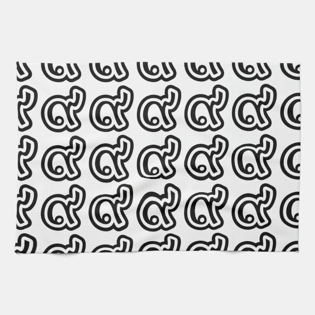 Thailand Lucky Number 9 / Nine / ๙ (Gao/Kao) Thai Kitchen Towel (Horizontal)