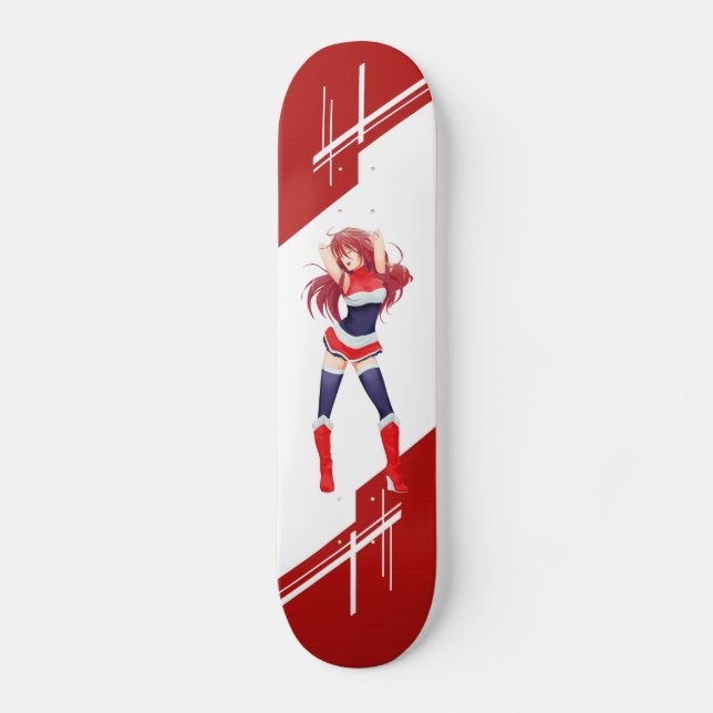 Thailand Manga Anime girl dressed in Flag Skateboard Deck (Front)