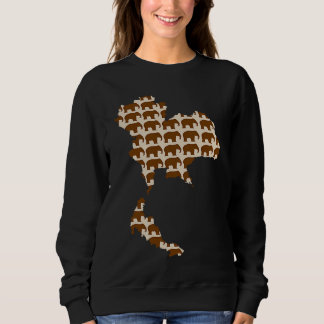 Thailand Map Elephant Pattern Thailand Vacation So Sweatshirt