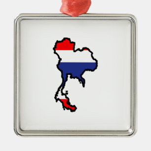 THAILAND MAP FLAG METAL ORNAMENT