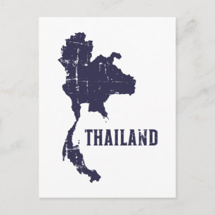 Thailand map postcard