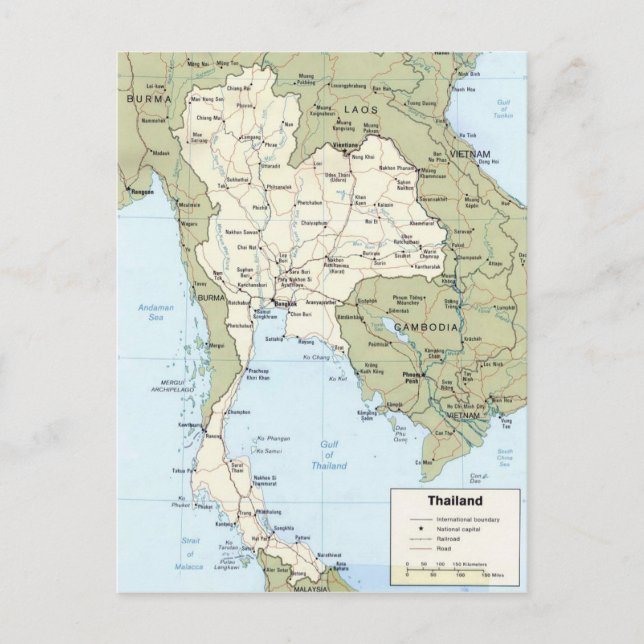 Thailand map postcard (Front)
