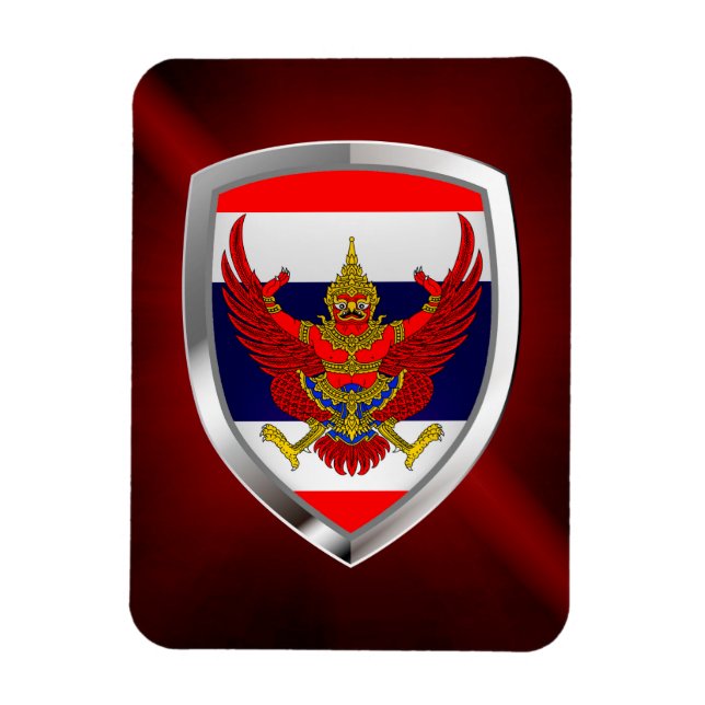 Thailand Metallic Emblem Magnet (Vertical)