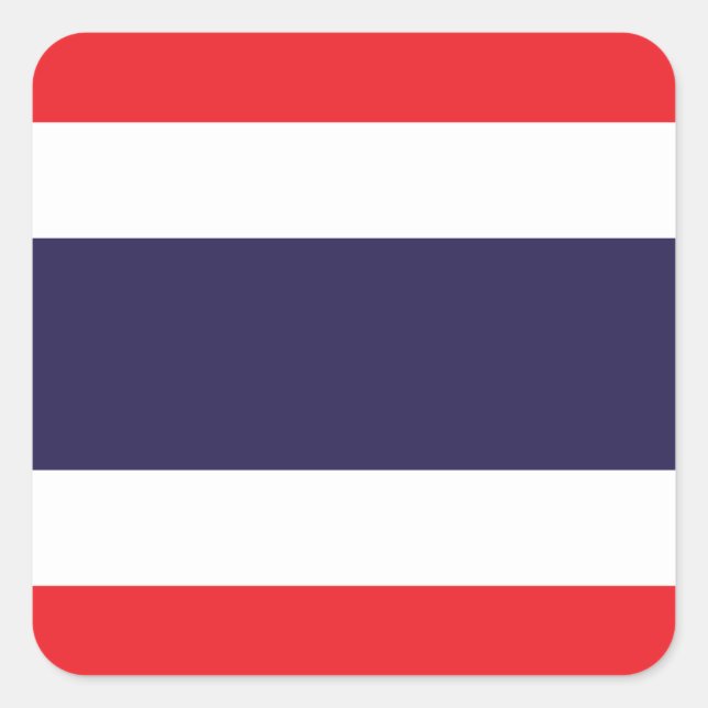 Thailand National World Flag Square Sticker (Front)