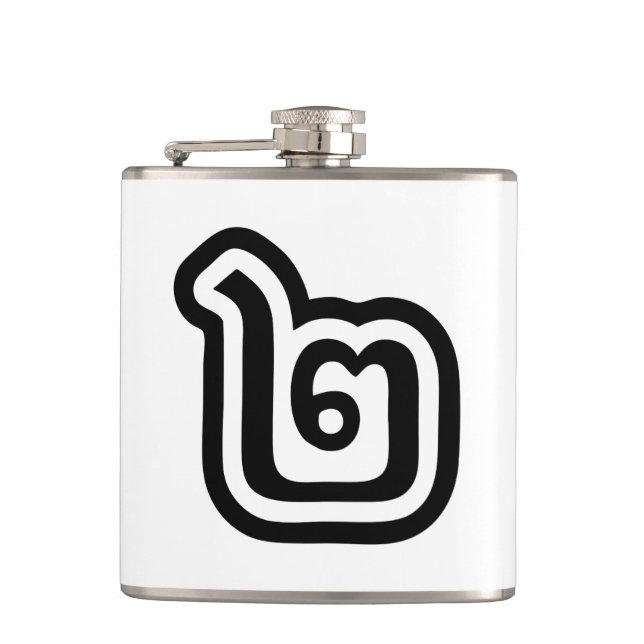 Thailand Number 2 / Two / ๒ (Song) Thai Script Hip Flask (Front)