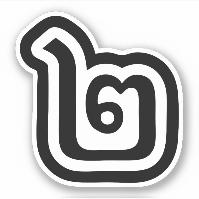 Thailand Number 2 / Two / ๒ (Song) Thai Script Sticker (Front)