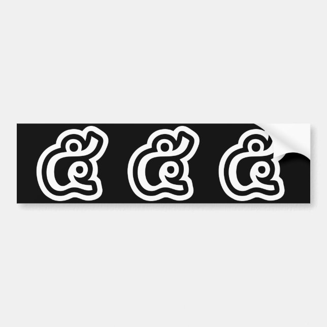 Thailand Number 5 / Five / ๕ (Haa/Ha) Thai Script Bumper Sticker (Front)