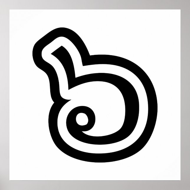 Thailand Number 6 / Six / ๖ (Ho/Hok) Thai Language Poster (Front)