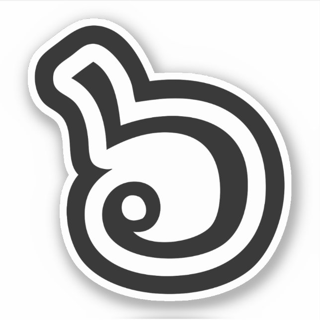 Thailand Number 6 / Six / ๖ (Ho/Hok) Thai Language Sticker (Front)