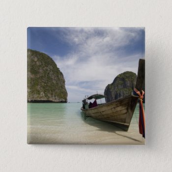 Thailand  Phi Phi Lay Island  Maya Bay. Pinback Button by tothebeach at Zazzle