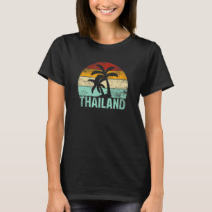 Thailand Retro Palm Tree Vintage Sunset Souvenir V T-Shirt