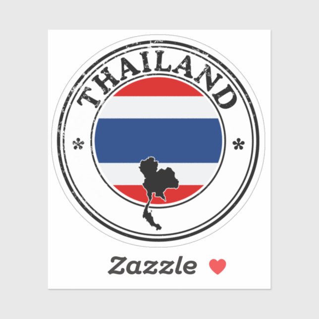 Thailand Seal Sticker Round Flag For Laptop Book (Sheet)
