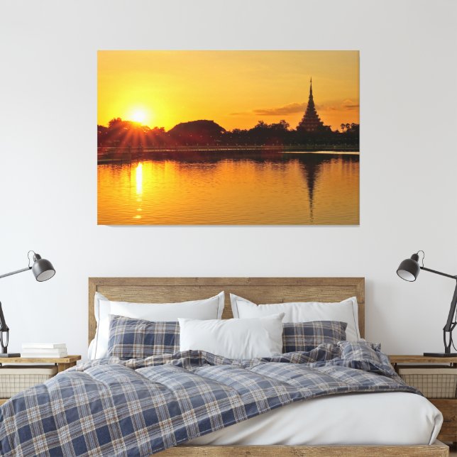 Thailand - sunset in Khon Kaen Canvas Print (Insitu(Bedroom))