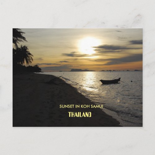 Thailand Sunset in Koh Samui island Postcard