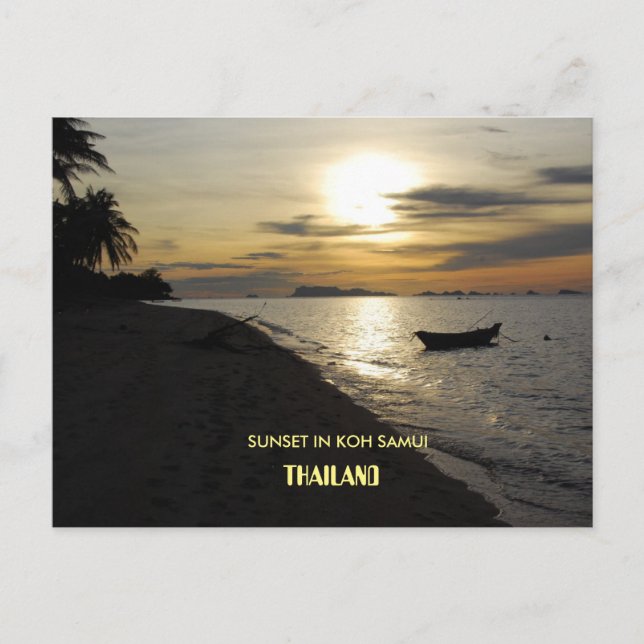 Thailand Sunset in Koh Samui island Postcard (Front)