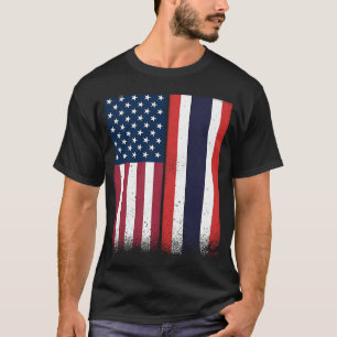 Thailand  Thai American Flags Proud USA Thailand T-Shirt