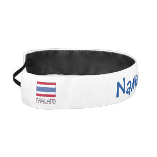Thailand Thai Flag Blue Personalized Athletic Headband