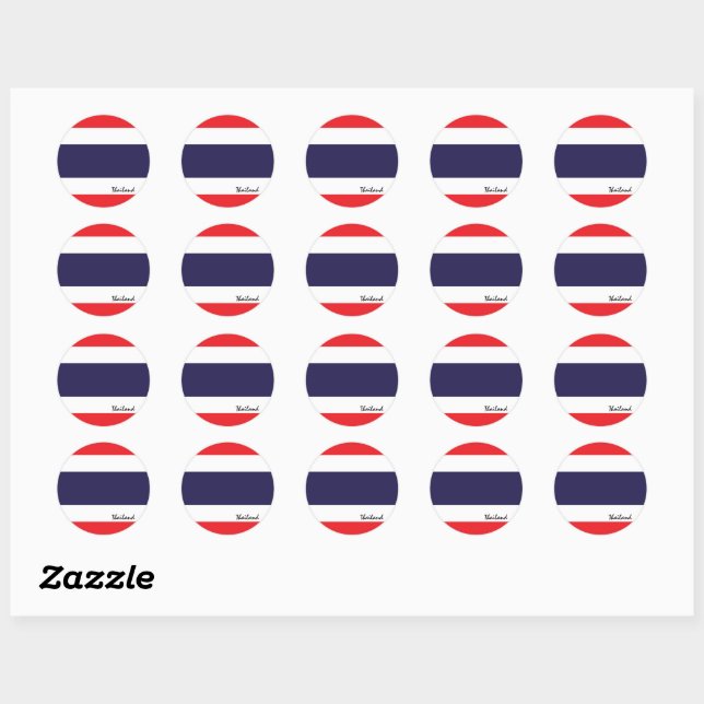 Thailand & Thai flag patriots, holiday / sports Classic Round Sticker (Sheet)