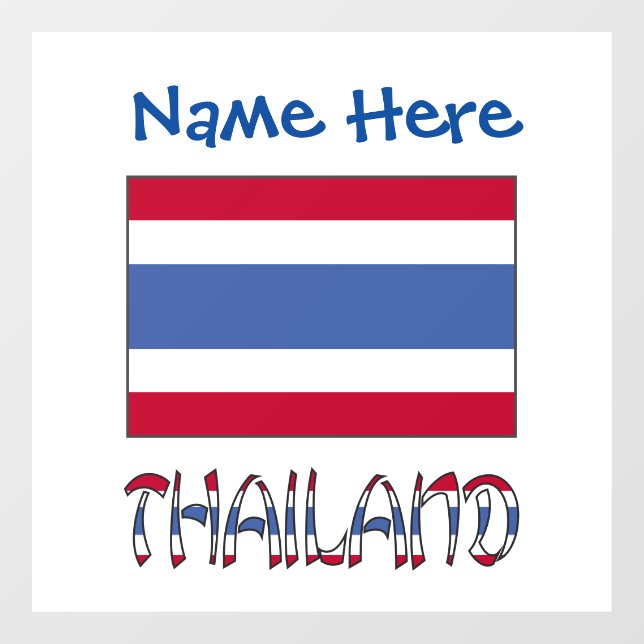Thailand Thai Flag Personalized  Window Cling (Sheet)