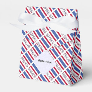 Thailand Thai Flag Tiled Personalized Name Favor Boxes
