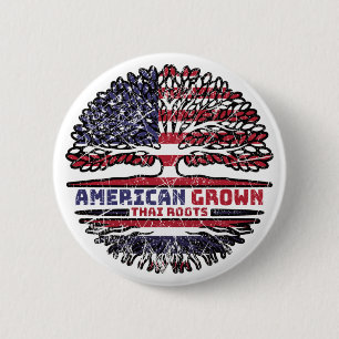 Thailand Thai US American USA United States Tree Button