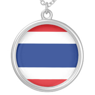 Thailand, Thailand flag Silver Plated Necklace