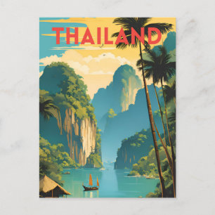 Thailand Traditional Travel Poster Postcard