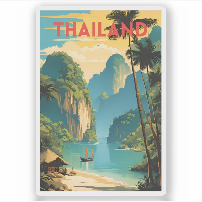 Thailand Traditional Travel Poster Sticker (Front)
