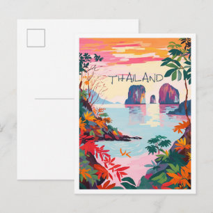 Thailand Travel Aesthetic Postcard