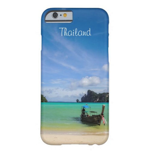 Thailand Travel Beach Photo with Fishing Boat Barely There iPhone 6 Case