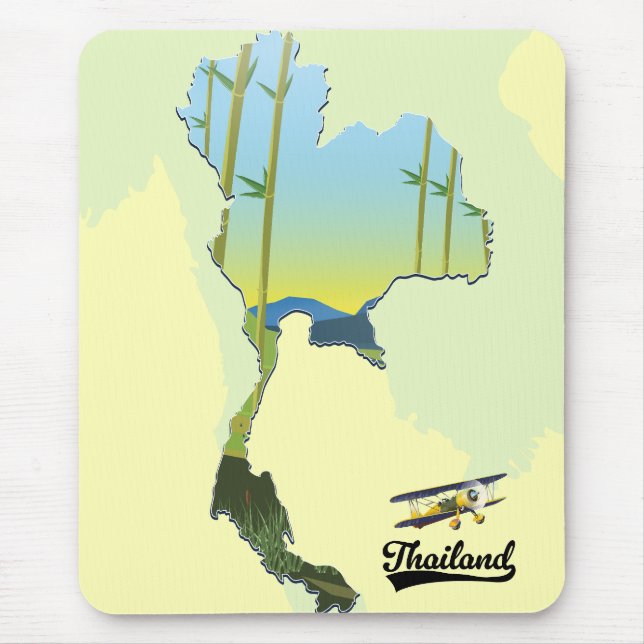 Thailand Travel map Mouse Pad (Front)