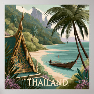 Thailand Tropical Illustration Poster