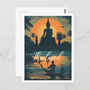 Thailand Vintage Famous Travel Place Postcard
