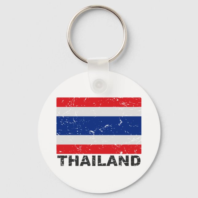 Thailand Vintage Flag Keychain (Front)