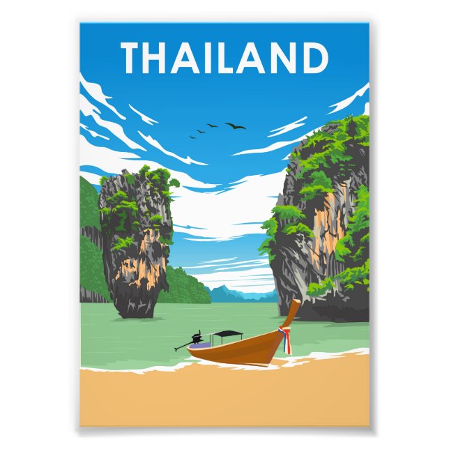 Thailand Vintage Minimal Retro Traevl Poster (Front)
