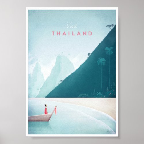 Thailand Vintage Travel Poster