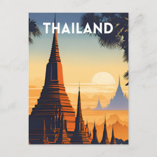 Thailand Vintage Travel Poster Postcard