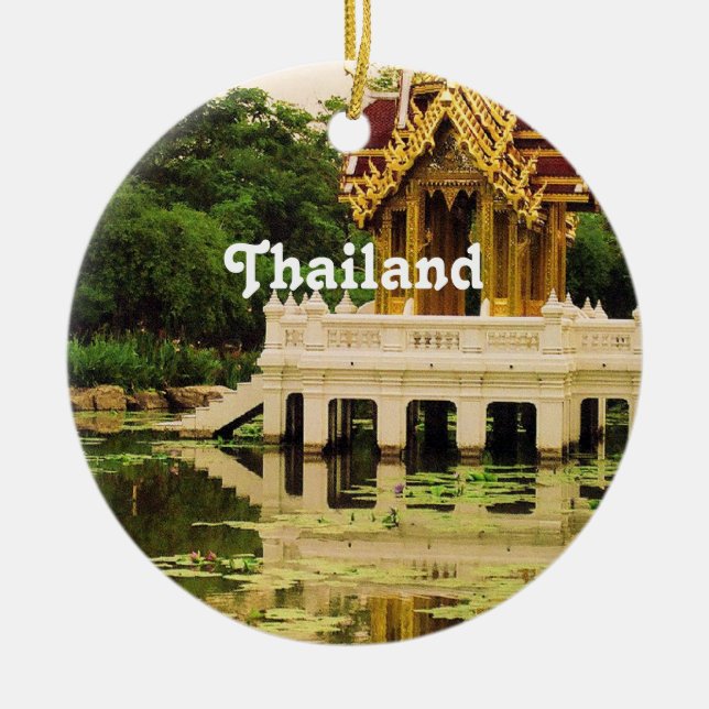 Thailand Water Garden Ceramic Ornament (Front)