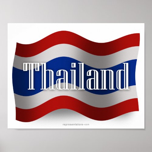 Thailand Waving Flag Poster