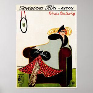 THAIS TALIZHY 1917 Classic Italian Silent Film Ad Poster