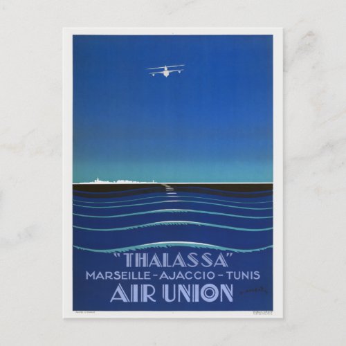 Thalassa France Vintage Travel Poster 1927 Postcard