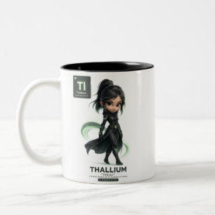 Thallium (Tl) Element City™ Cute 3D Science Two-Tone Coffee Mug