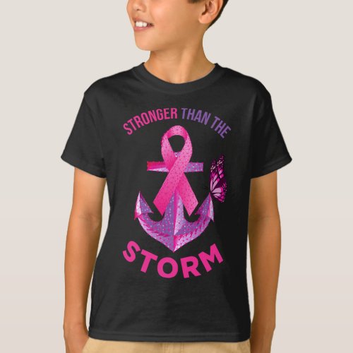 Than The Storm Fight Breast Cancer Ribbon Wear Pin T_Shirt