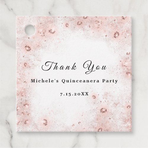 Than You Bridal 16th Quinceanera White Confetti Favor Tags